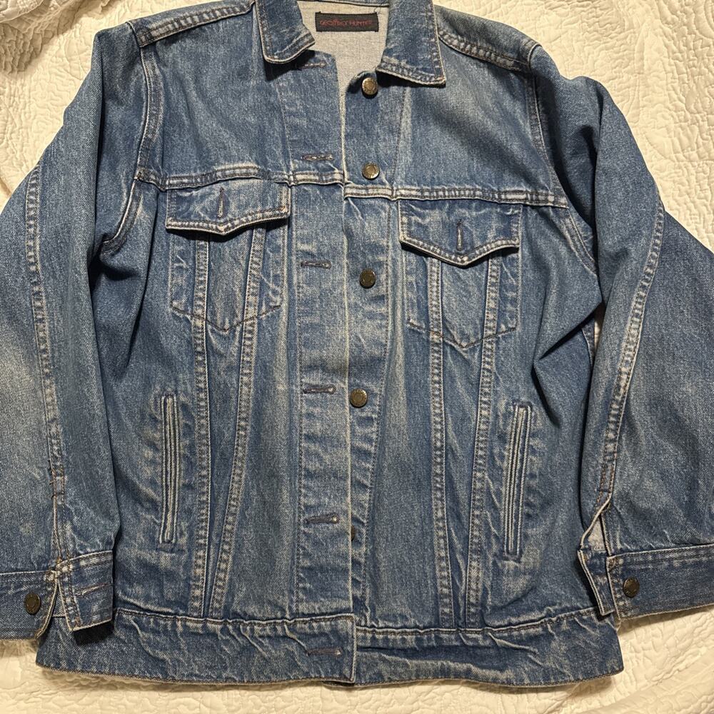 Medium ￼Vintage Geoffrey Hunter Blue Jean Denim Jacket Button Up